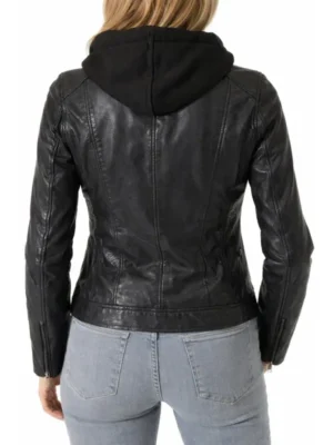 Black-Cafe-Racer-Hooded-Leather-Jacket