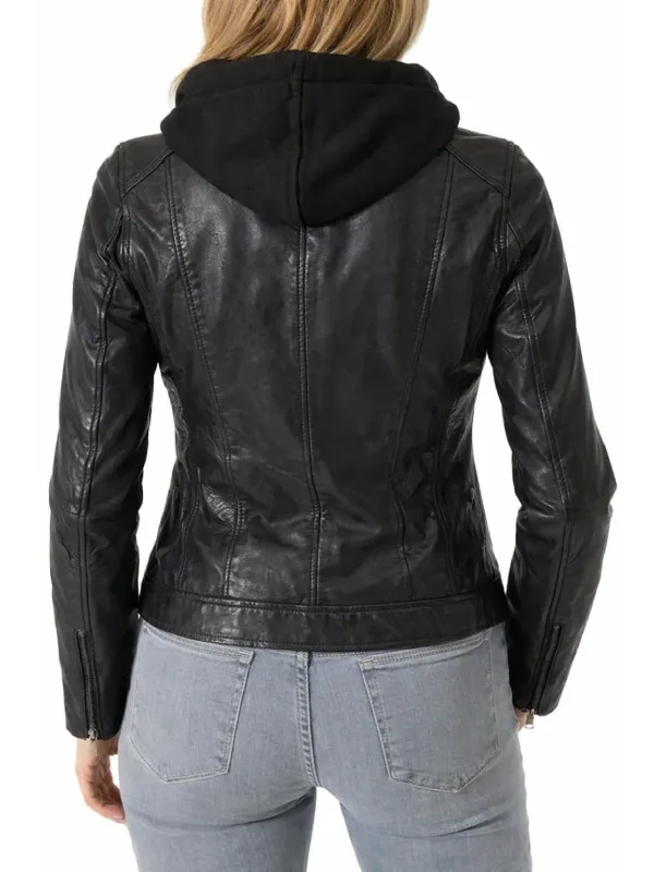 Black-Cafe-Racer-Hooded-Leather-Jacket