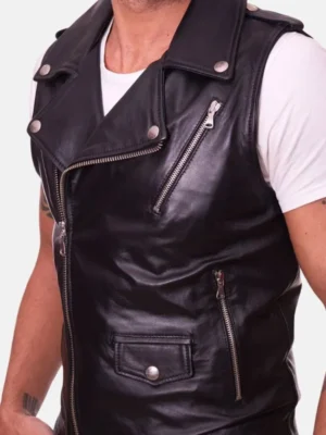 Black-Leather-Motorcycle-Vest