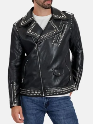 Men-Black-Biker-Studded-Leather-Jacket