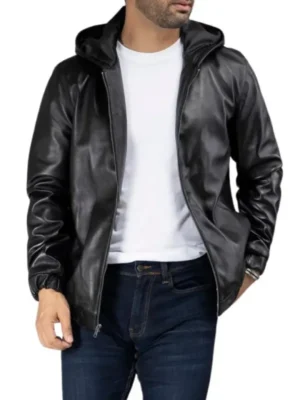 Men-Black-Leather-Jacket-With-Hood