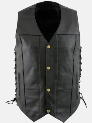 Men-Leather-Motorcycle-Black-Vest