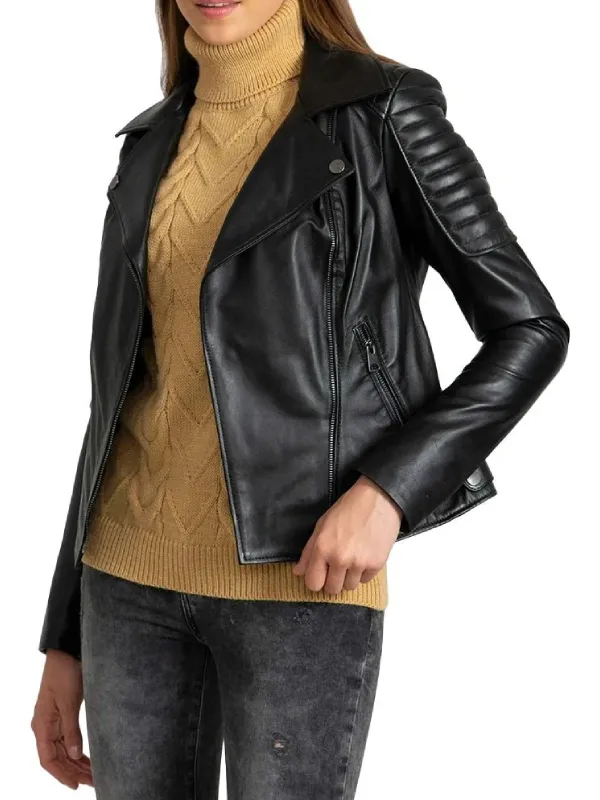 Quilted-Leather-Black-Biker-Jacket-Women