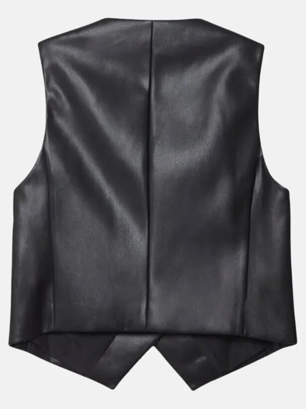 women-black-leather-vest