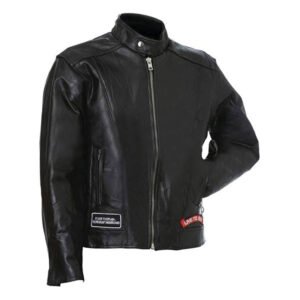 American-Eagle-Logo-Black-Leather-Jacket
