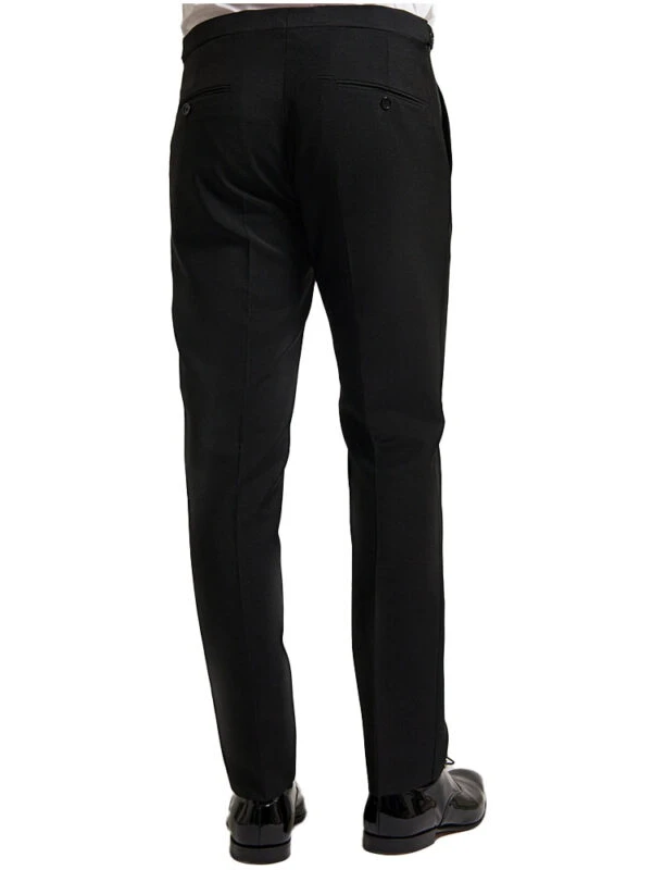 back mens dinner suit trousers black