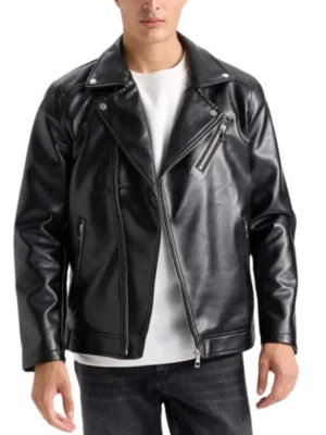 black leather biker jacket mens