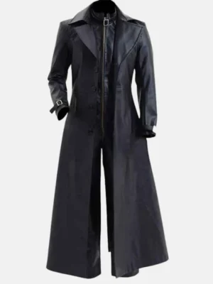 black leather trench coat mens