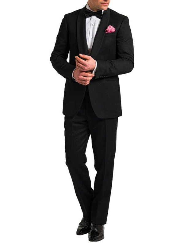 elegant mens black dinner suit for black tie event