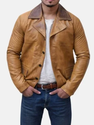 rdr 2 classic mens brown leather jacket men
