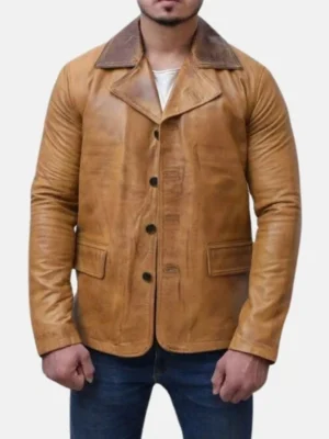 rdr 2 classic mens brown leather jacket