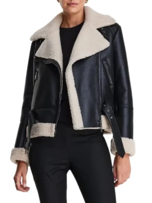 shearling black womens jacket