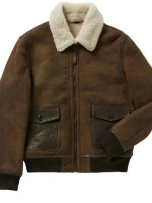shearling brown avator leather jacket