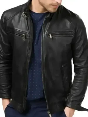 Bluster Men Biker Leather Jacket