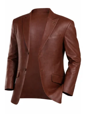 Brown Leather Blazer