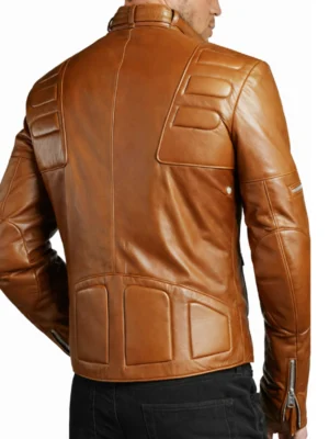Brown Leather Jacket Slim Fit Biker Jacket