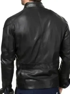 Buy Men Black Biker Bluster Leather Jacket For Sale