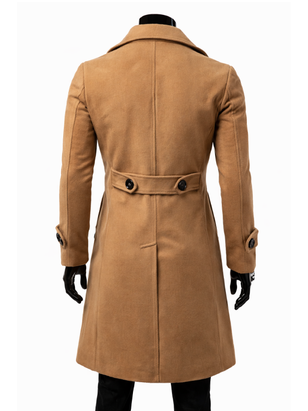 Double Breasted Casual Slim Fit Trench Coat Brown