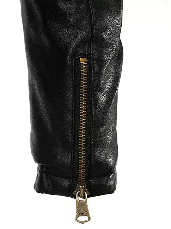 Hooded Leather jacket denim jpg