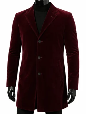 Mens 12th Doctor Who Peter Capaldi Maroon Coat