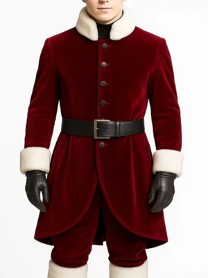 Mens Santa Claus Maroon Velvet Coat