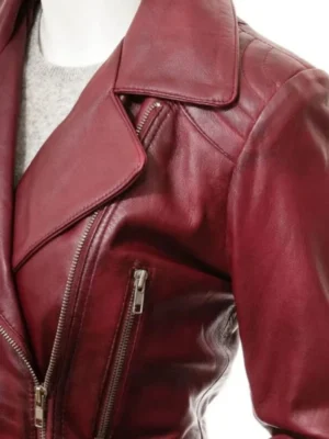 Women Distressed Biker Burgundy Leather Jacket 2_6f460966 5066 4c78 a741 13bf2c3cd945 367451
