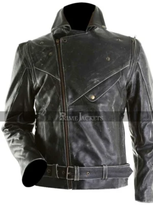 brando motorcycle distressed black jacket