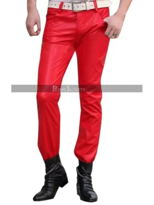 men hip hop leather pant