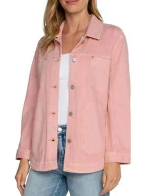 Womens Pink Cotton Shirt Jacket 1_320a3887 9fd3 4dfd 8a23 39933bf597d2 399130