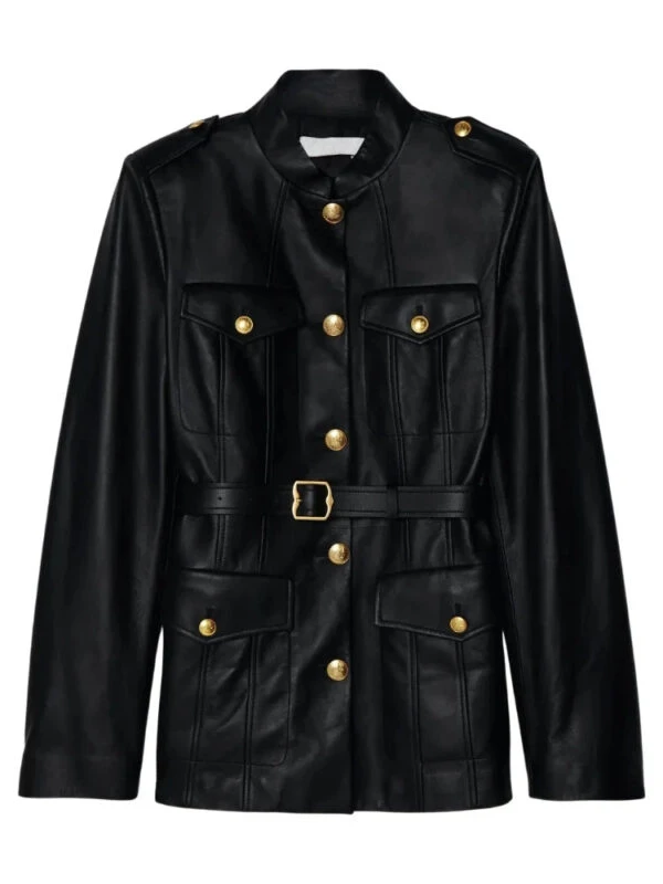 Womens Slim FIt Black Buckle Belt Leather Jacket 1_4489dc4c 2361 486a 924c a5cfd06cddfd