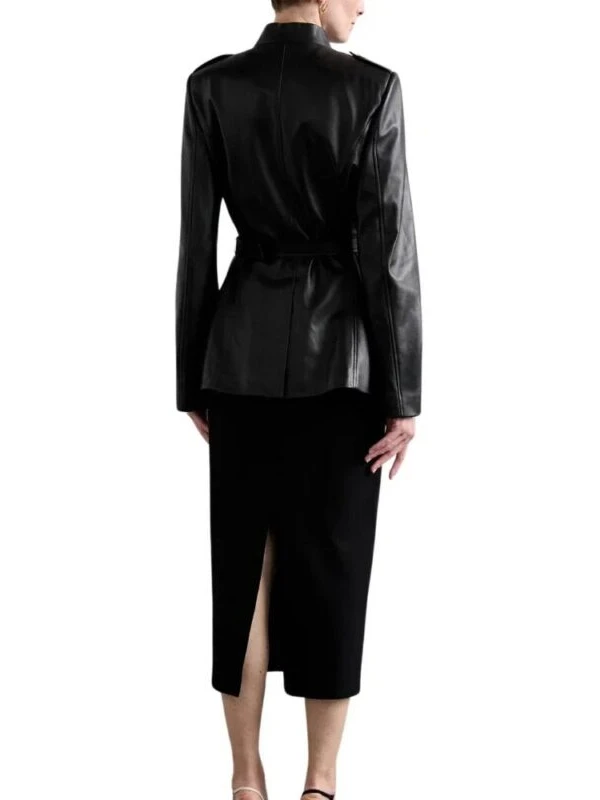 Womens Slim FIt Black Buckle Belt Leather Jacket 6_c8282db9 50ab 4aea 9702 40b26f7f52e9 107811