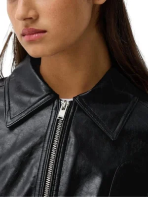 black womens amy leather jacket