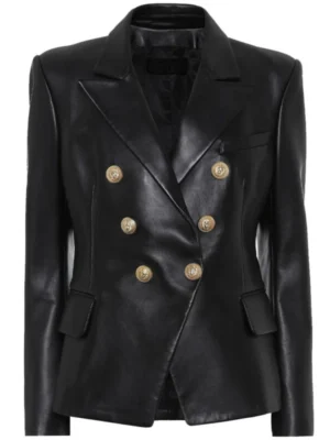 kim kardashain leather blazer