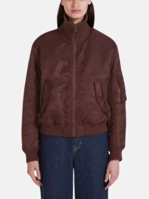 maroon cropped leather bomber jacket_6df85fa7 a048 45fc b25f 36f79c47997c