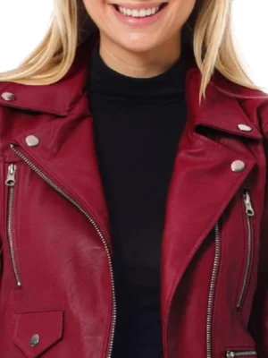 women motorcycle dark red leather jacket_a3311102 8d21 4459 9462 c81ed644054b