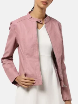 women pink cafe racer leather jacket_53a3e620 80cd 4237 8589 902241492b49