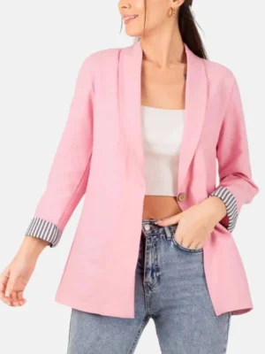 womens pink blazer with pockets_45f9ef5d 5c83 49be b6cd 150c3211b052