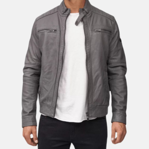 grey cafe racer leather jacket mens f1ec3af8 9dbd 4c17 8fa0 329255b2db98