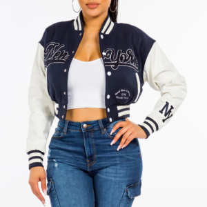 new york cropped blue and pink varsity jacket womens ae62974e 7db4 456f bf02 bdfe16e660de